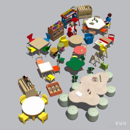 儿童桌椅家具丨