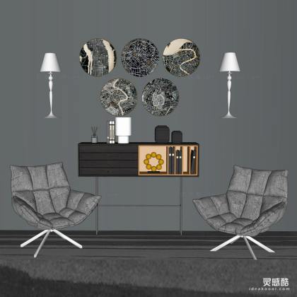 北欧单椅休闲椅 玄关柜 挂画 墙饰丨