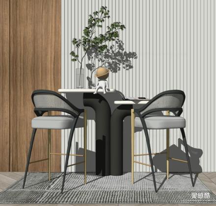 北欧吧台吧椅组合丨