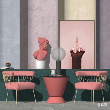 北欧休闲椅 边几丨