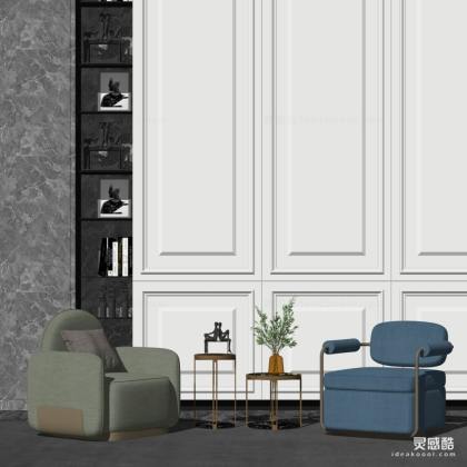 现代单人沙发 茶几丨