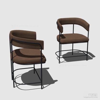 现代餐椅 棕色餐椅丨