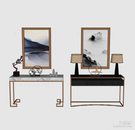 新中式条案玄关柜组合丨