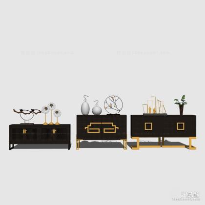 中式边柜斗柜组合丨