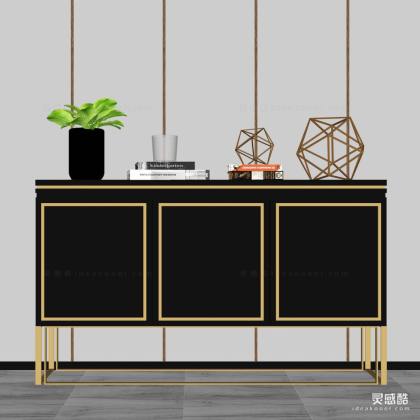 新中式玄关柜丨