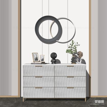 现代玄关柜 边柜 花瓶丨