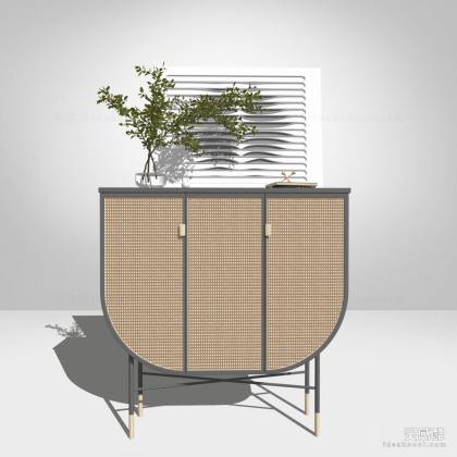 现代边柜丨