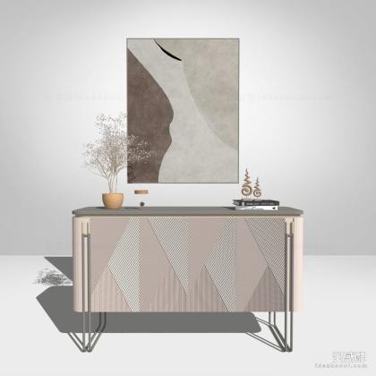 现代边柜 挂画丨