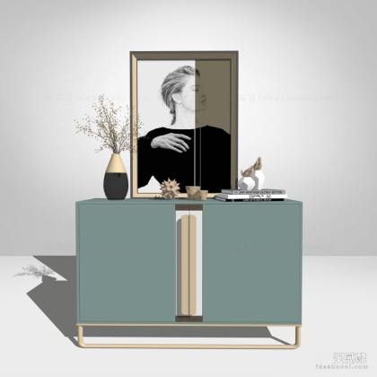 现代边柜 玄关柜 花瓶丨