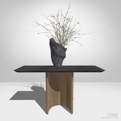 中式案台 端景台 花瓶丨