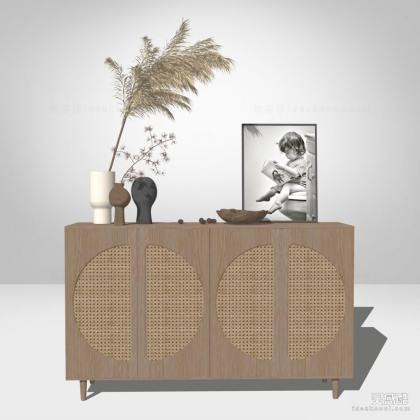 侘寂边柜 花瓶丨