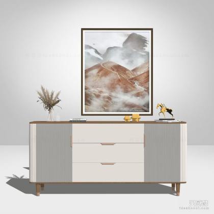 轻奢边柜 挂画丨