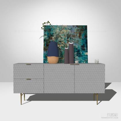 现代餐边柜 花瓶丨