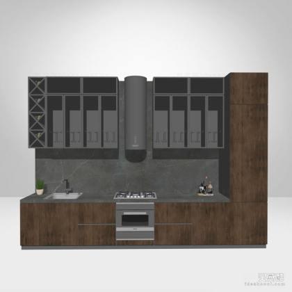 现代厨房橱柜组合丨
