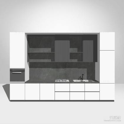 现代厨房橱柜组合丨