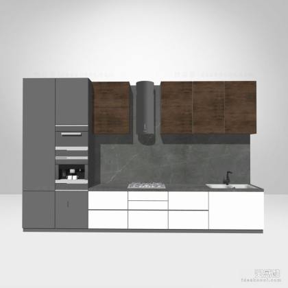 现代厨房橱柜组合丨