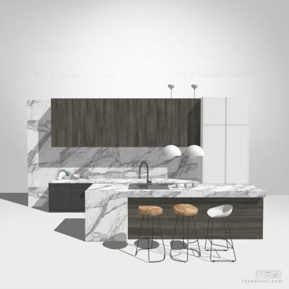 现场厨房橱柜 中岛台丨