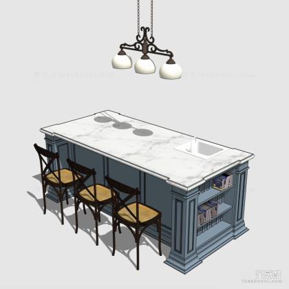 美式厨房中岛台丨