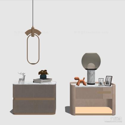 现代方形床头柜丨