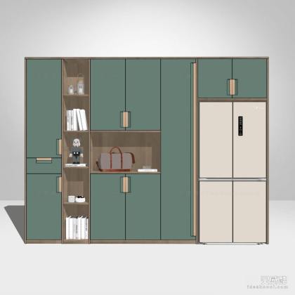 现代酒柜 衣柜 储物柜 冰箱丨