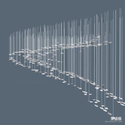 大堂纸片吊灯丨