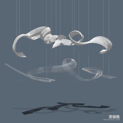 现代飘带灯带吊灯丨