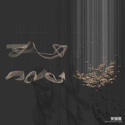 现代异形水景吊灯吊饰丨