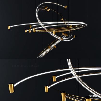 轻奢吊灯,现代金属艺术吊灯丨