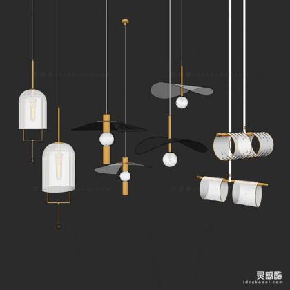 现代玻璃小吊灯丨