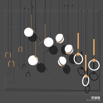 现代床头吊灯组合丨
