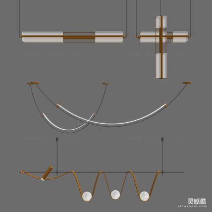 现代吊灯 线性吊灯丨