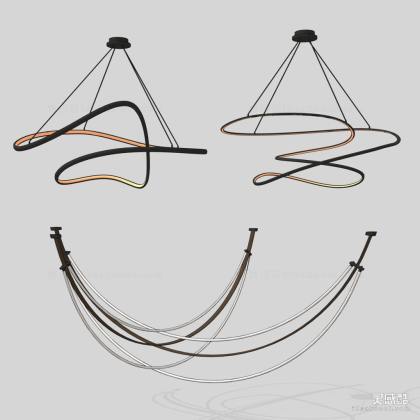 现代吊灯 线性吊灯丨