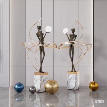 现代人物雕塑摆件丨