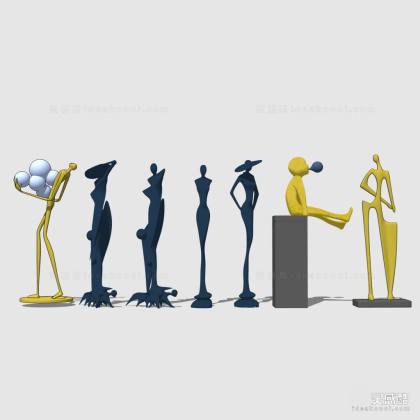 现代人物雕塑摆件丨