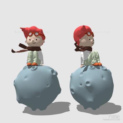 现代卡通人物雕塑摆件丨