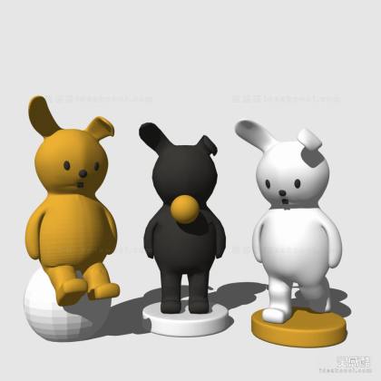 现代卡通玩偶人物雕塑丨