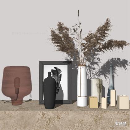 现代装饰摆件 花瓶陶瓷器皿 台灯 蜡烛丨