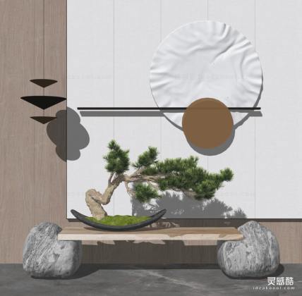 新中式松树盆景 墙饰丨