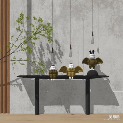 现代人物雕塑摆件 金属小人丨