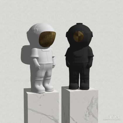 现代人物雕塑摆件 太空人雕塑丨