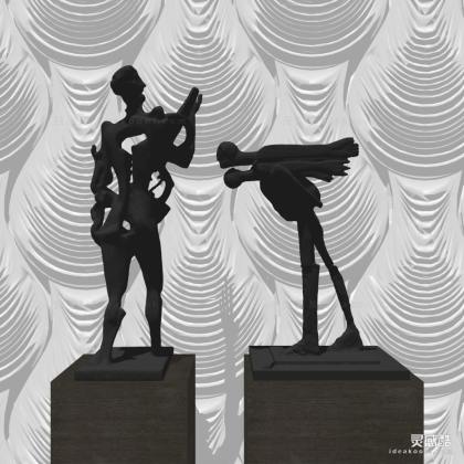 现代抽象人物雕塑摆件丨