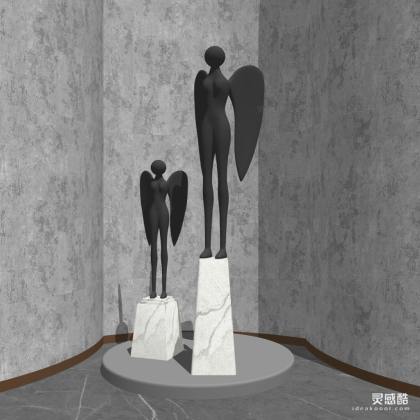 现代抽象人物雕塑摆件丨