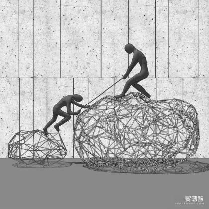 现代抽象人物雕塑摆件丨