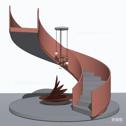 现代抽象雕塑 旋转楼梯丨