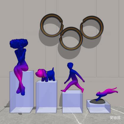 现代抽象人物雕塑摆件丨