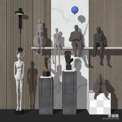 现代抽象人物雕塑摆件丨