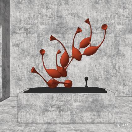 现代抽象鱼群鱼雕塑摆件丨