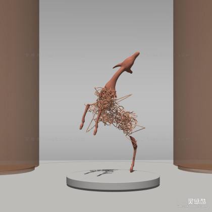 现代麋鹿小鹿雕塑摆件丨