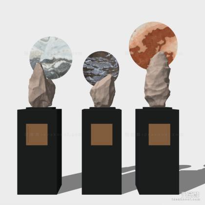 新中式石头雕塑摆件丨