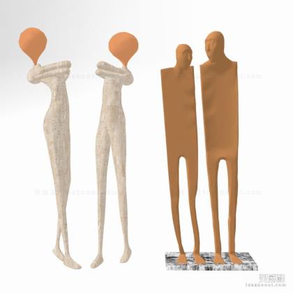 现代抽象人物雕塑摆件丨